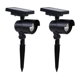 Member's Mark 2-Piece LED Solar Spot Lights - Matte Black