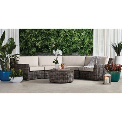 Halsted wicker patio loveseat online