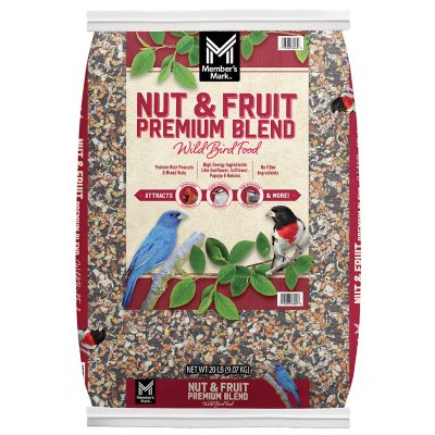 ( BBY:AUG/08/2025) Member's Mark Ultra Premium Nut & Fruit Blend Birdseed, 20 lbs.