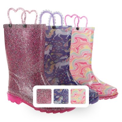 Girls light best sale up rain boots