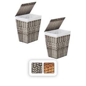 Member's Mark Laundry Hamper, Set of 2, 19.5" W x 14.5" D x 23" H		