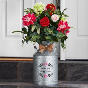 Member's Mark Decorative Floral Arrangement in Galvanized Container (Assorted Styles)