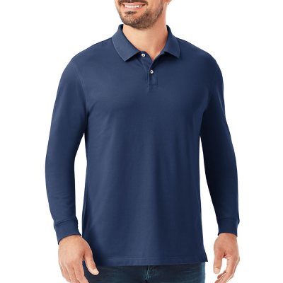 Member's Mark Men's Long Sleeve Pique Polo Core Blue Cove M