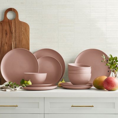 Member's Mark 12-Piece Artisan Crafted Dinnerware Set (Rose)