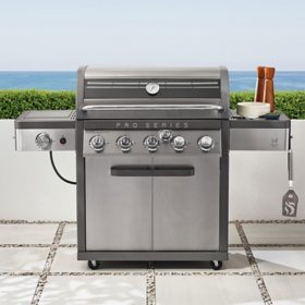 6 Burner Propane Gas Grill in Stainless with LED Controls, Side