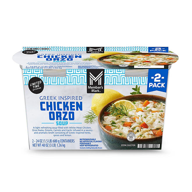Member's Mark Chicken & Orzo Soup, 24 oz., 2 pk.