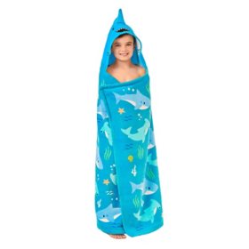 Member's Mark 100% Cotton Kids' Hooded Towel With Hand Pockets, Assorted Designs