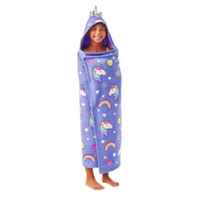 Member's Mark 100% Cotton Kids' Hooded Towel With Hand Pockets, Assorted Designs