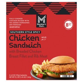 Member's Mark Southern Style Spicy Chicken Sandwich, Frozen, 8 ct.