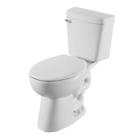 High-Efficiency 2-Piece Elongated Dual-Flush Toilet, White