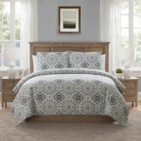 Member's Mark 3-Piece Printed Quilt Set, Assorted Colors and Sizes