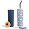Navy & Geo, variant on Member's Mark 24-oz Stainless Steel Insulated Tumblers With Wood Lids And Stainless Steel Straws, Assorted Colors 2 pk.