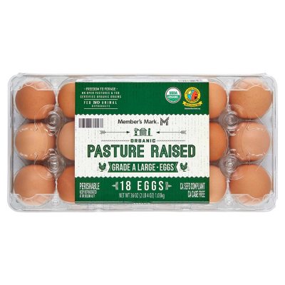 Member’s Mark Pasture Raised Organic Grade A Large Brown Eggs, 1.5 ...