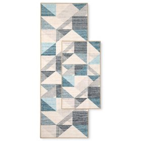 Member's Mark Everwash Washable 2-Piece Runner and Accent Rug Set, Assorted Designs		