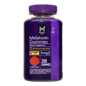 Member’s Mark Melatonin Gummies, 5 mg, Strawberry, 200 ct.