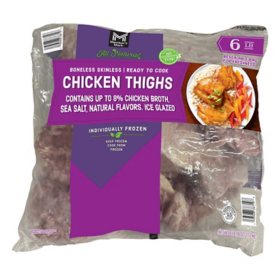 Member's Mark NAE Boneless Skinless Chicken Thighs, Frozen, 6 lbs.