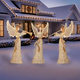 Member's Mark Pre-lit Twinkling Angels, Set of 3