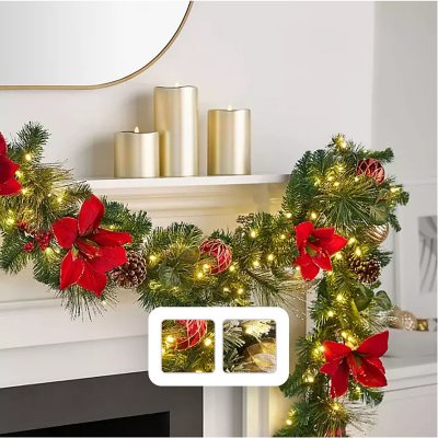 Member's Mark 9' Pre-Lit Decorated Garland, Assorted Colors - Sam's Club