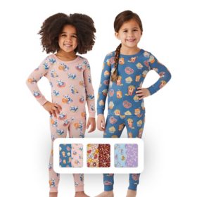 Member's Mark Toddler & Girls 4-Piece Organic Cotton Pajama Set