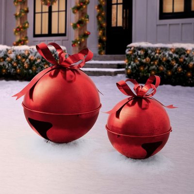 BRAND NEW MEMBERS MARK CHRISTMAS RED on sale JUMBO ORNAMENT SET OF 3