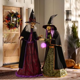 Member's Mark Pre-Lit Animated Crystal Ball Witches, Set of 2