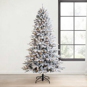 Member's Mark 7.5' Flocked Aspen Pine Pre-Lit Christmas Tree