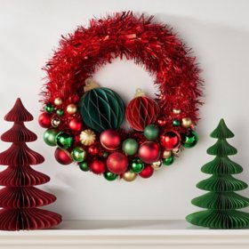 Member's Mark 24" Shatterproof Ornament Tinsel Wreath