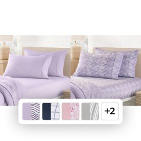 Member's Mark 8-Piece Soft Washed Sheet Set 2 Pack, Assorted Colors & Sizes