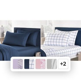 Member's Mark 8-Piece Soft Washed Sheet Set 2 Pack, Assorted Colors & Sizes