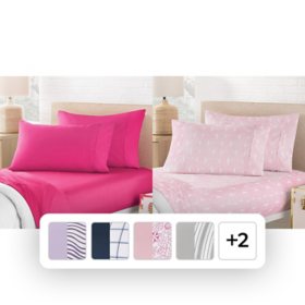 Member's Mark 8-Piece Soft Washed Sheet Set 2 Pack, Assorted Colors & Sizes