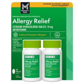 Member’s Mark Allergy Relief Cetirizine Hydrochloride Tablets 10 mg, 400 ct.