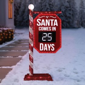 Member's Mark 5' Pre-Lit Santa Countdown Sign