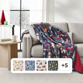 Member’s Mark Holiday Plush Throw, 60” x 70”, Assorted Designs