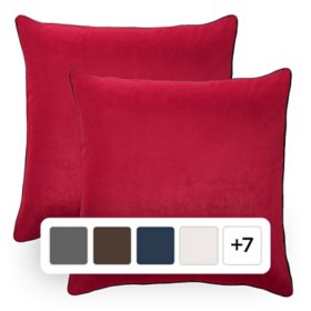Member's Mark Dutch Velvet 2-Pack Decorative Pillows, 22" x 22", Assorted Colors		