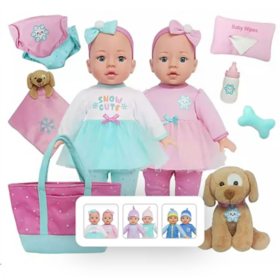 Member's Mark Sweet Twins Vinyl Dolls with Accessories