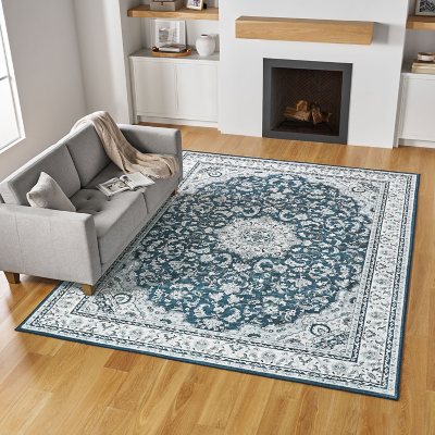 Member's Mark Everwash Washable Accent Rug:- Blue