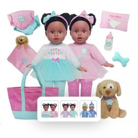 Member's Mark Sweet Twins Vinyl Dolls with Accessories