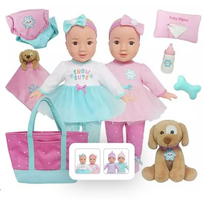 Member s Mark Sweet Twins Vinyl Dolls with Accessories Snow Cute Snow Cute Girl