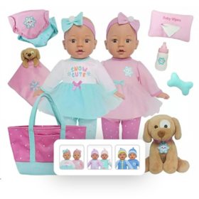 Member's Mark Sweet Twins Vinyl Dolls with Accessories