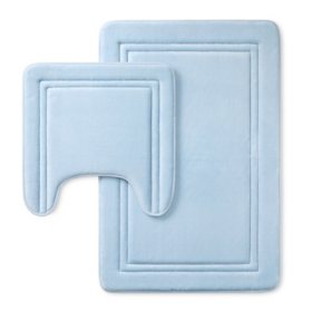 Member's Mark Quick-Dry Memory Foam Bath Mat Contour Set, 20" x 20" and 20" x 30", Assorted Colors		