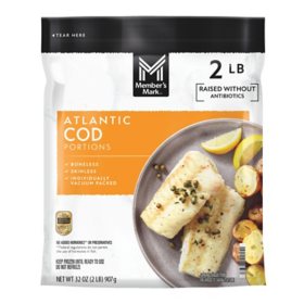 Member's Mark Farm Raised Atlantic Cod Portions, 2 lbs.