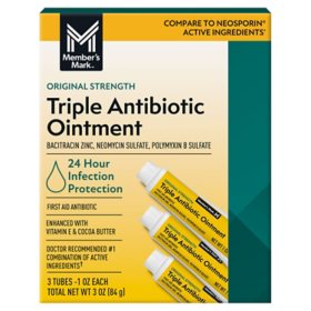 Members Mark First Aid Triple Antibiotic Infection Protection Ointment, 1 fl. oz., 3 pk.