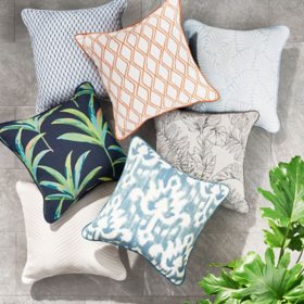 Members Mark Jacquard Pillows with Sunbrella Fabric, Set of 2