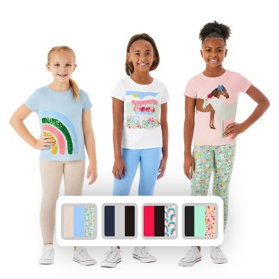 Member's Mark Girls 3-Pack Cotton Leggings Multi Floral S 6/6X:- Multi Floral, S 6/6X
