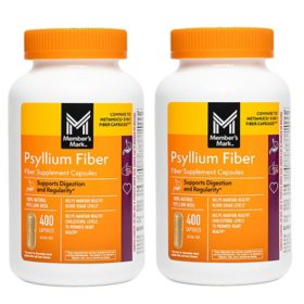 Member's Mark 100% Psyllium Husk Fiber Capsules, 800 ct.