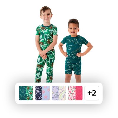 Member's Mark Boys 4-Piece Organic Cotton Pajamas Green Multi 4T:- Green Multi, 4T