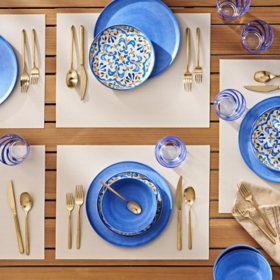 Member's Mark Set of 8 Paragon Woven PVC Placemats, 14" x 19", Choose Color		
