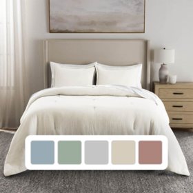 Member's Mark 3-Piece Solid Cotton Gauze Comforter Set, Assorted Sizes and Colors