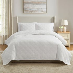 Member’s Mark 3-Piece Solid Diamond Quilt Set, Assorted Sizes