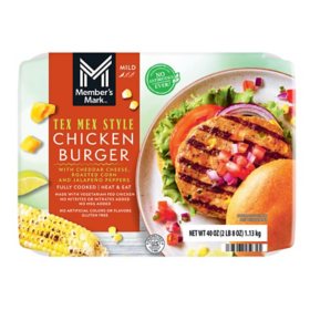 Member's Mark Tex-Mex Chicken Burger Patties, 10 ct.